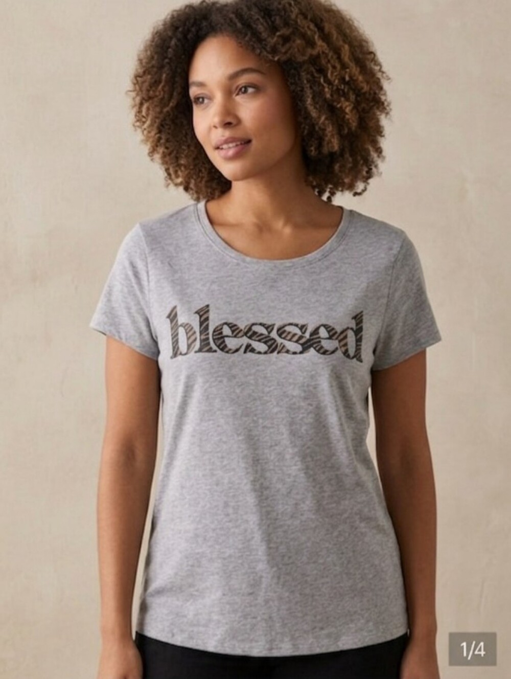 Blessed Graphic Tee - Gray -
